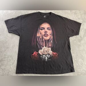 Sullen T Shirt David Garcia Woman Lady Roses Art Mens Size XXL Black 2XL